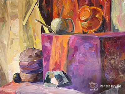olej na papierze, ''Martwa natura ciepła'' 