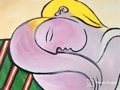 olej na płótnie, kopia obrazu Pabla Picassa ''Kobieta z żółtymi włosami'' 