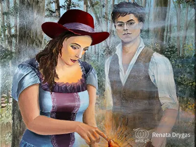 olej na płótnie, ''Złota rybka Pani Ani'' 