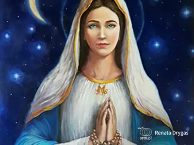 olej plus akryl na płótnie, ''Matka Boska'' 