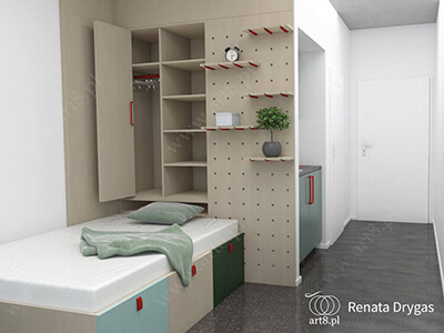 Hotel Studencki w Łodzi, Polska. Wizualizacja.